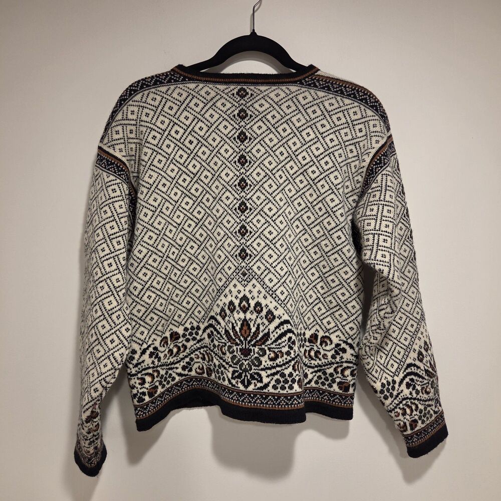 DALE OF NORWAY Fair Isle Knit Wool Cardigan Sweater Medium Nordic Vintage Multi - Picture 10 of 13